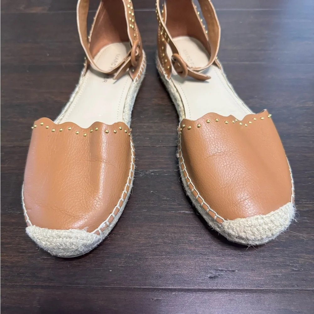 Marc Fisher Jarquise Espadrille, Sz 8 Tan, closed toe, resort wear, beach